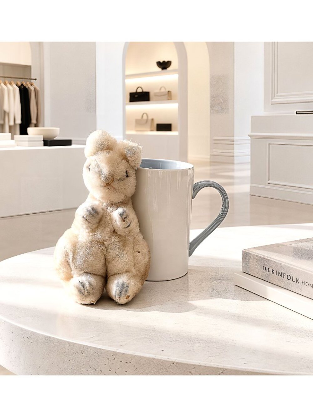 St. Nicholas Square Vintage Squirrel Plush Cover Ceramic Mug 5”